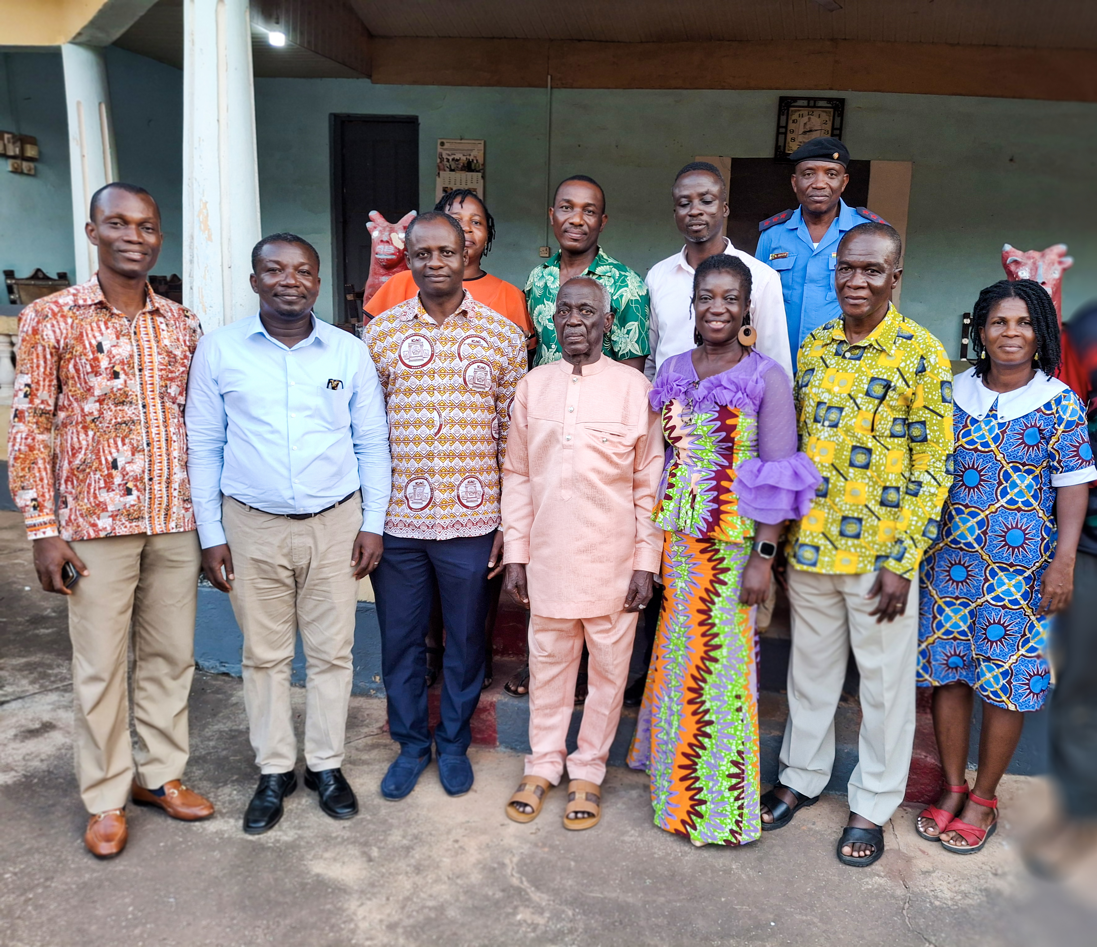 Group picture of Ajumako Management and Ajumako Traditional Council members