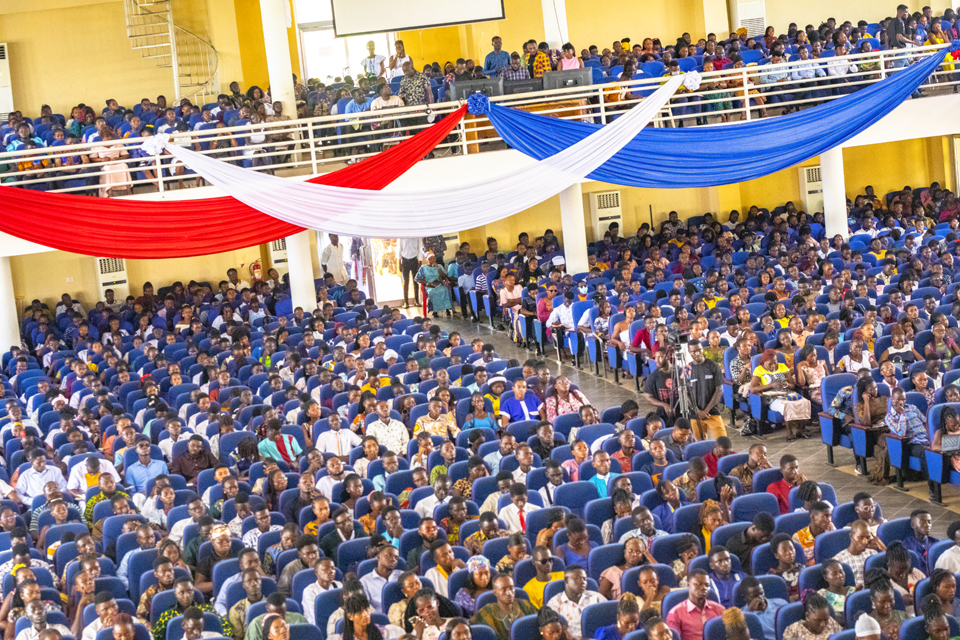 A cross-section of students who attended the Thanksgiving service