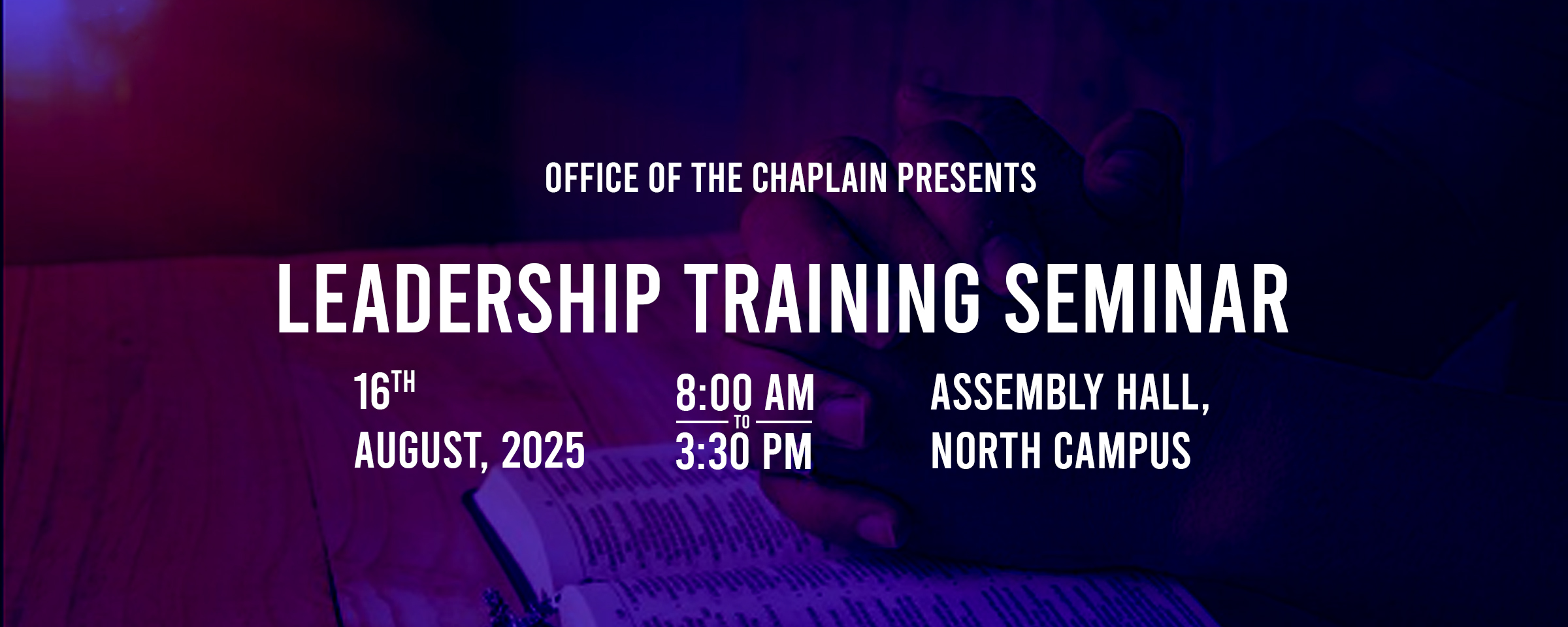 Leadership Training Seminar for New Religious Leaders