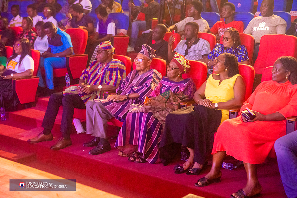 A cross-section of UEW Management at the SCA Theatre during the concert