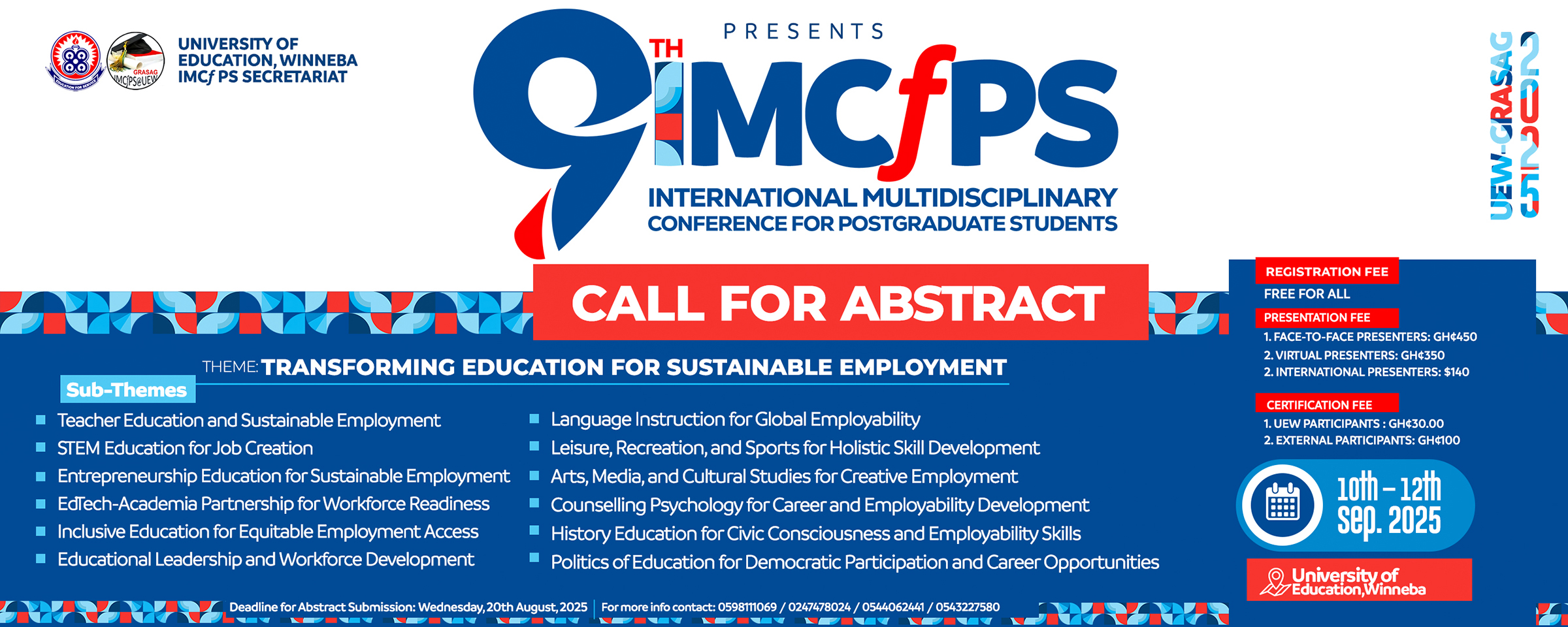 Call for Abstracts: 9th International Multidisciplinary Conference for Postgraduate Students