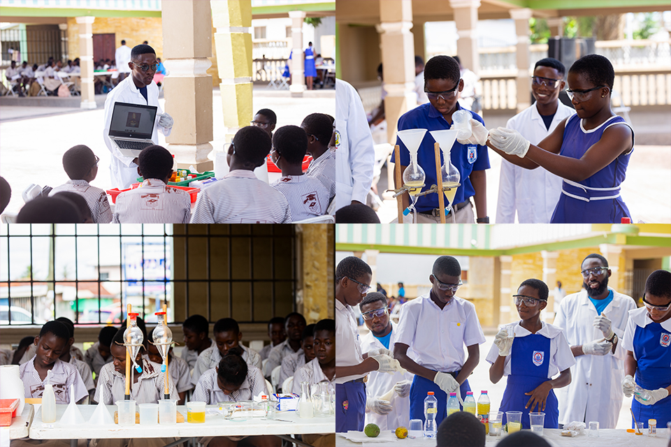 A photo illustrating the diverse hands-on activities undertaken by the JHS learners during the outreach programme