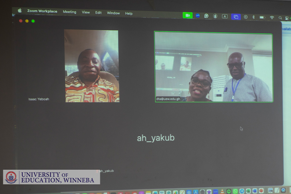 Mr. Isaac Yeboah (left) delivering remarks on behalf of GES via Zoom