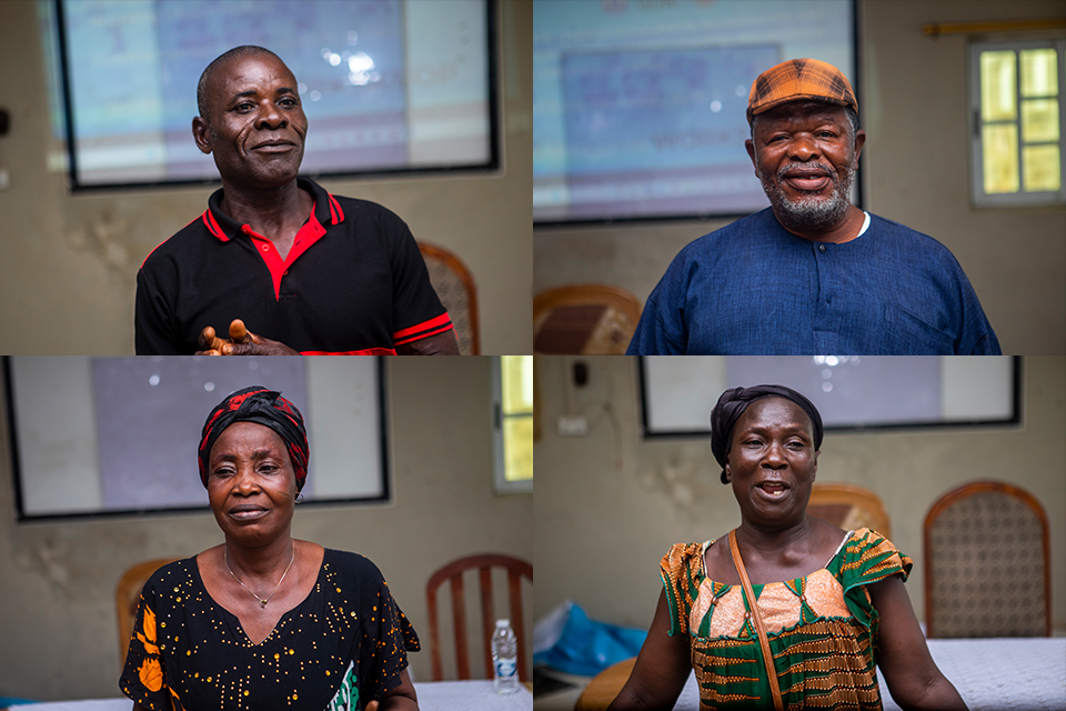 An image showing merged pictures of chief fishermen and fishmongers 