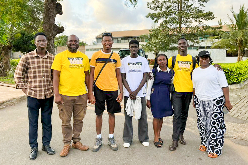 The UEW delegation in a group photograph taken after the donation