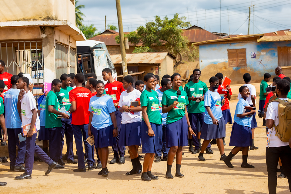 An aerial of the beneficiary students 