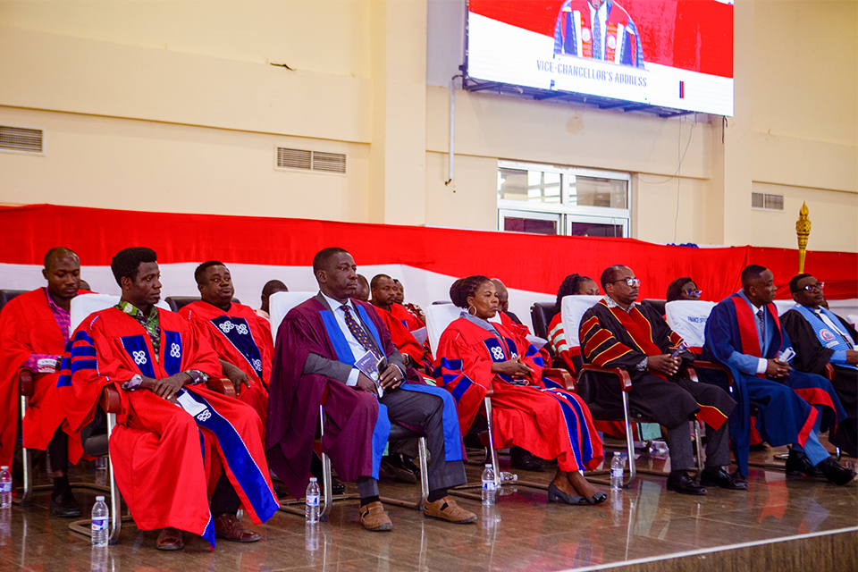 Aerial view of faculty members 