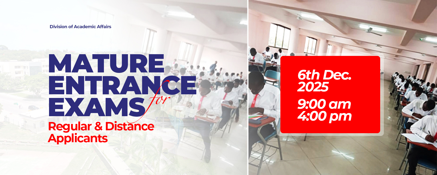 Final Entrance Examinations for Mature Applicants