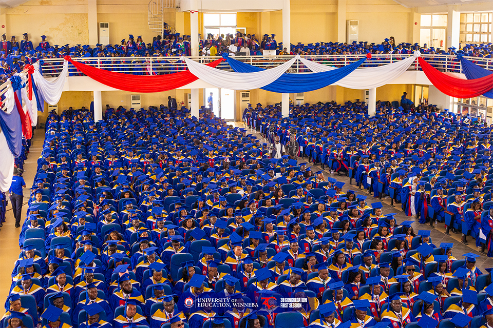 An aerial view of undergraduate graduands 