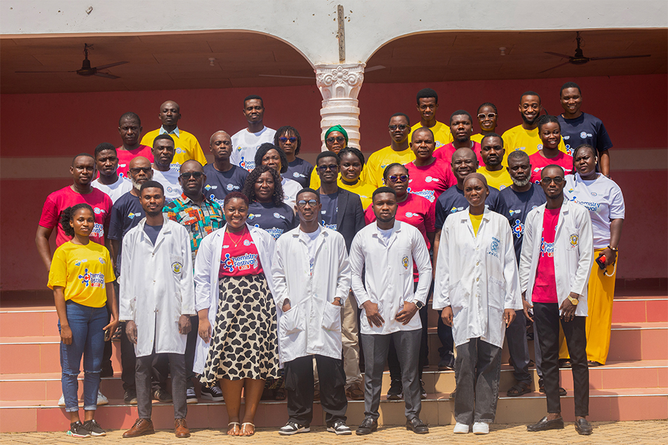 A group photo of UEW faculty members, invited guests, demonstration facilitators and JHS teachers