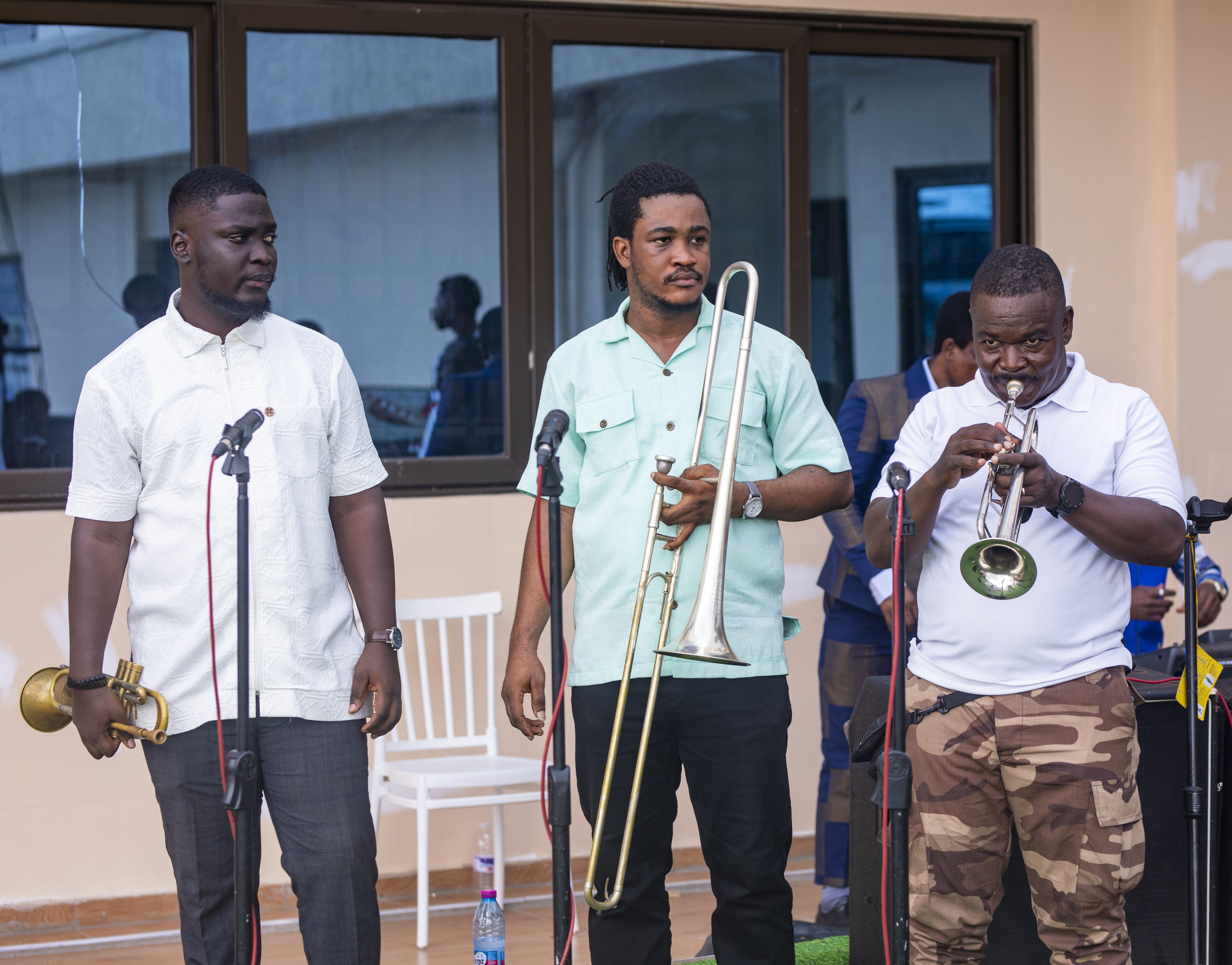 Trumpeters performing at the birthday celebration