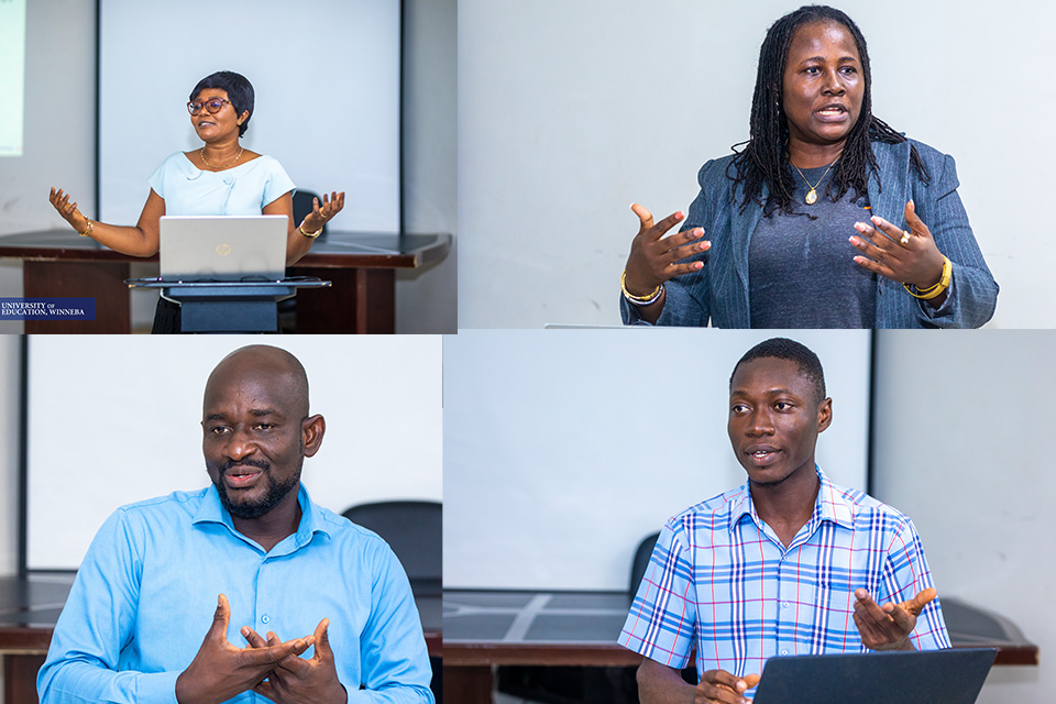Day two facilitators from top L-R: Prof. Mavis Amo-Mensah, Prof. Gifty Appiah-Agyei, a senior staff at ICT and Dr. Augustine Monney