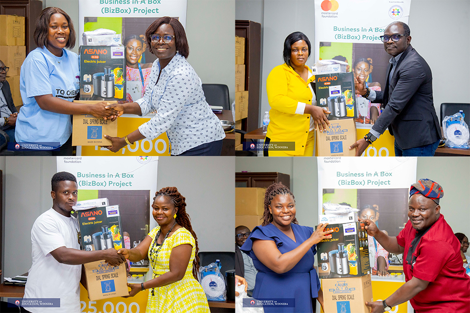 An image showing beneficiaries receiving their start-up kits 