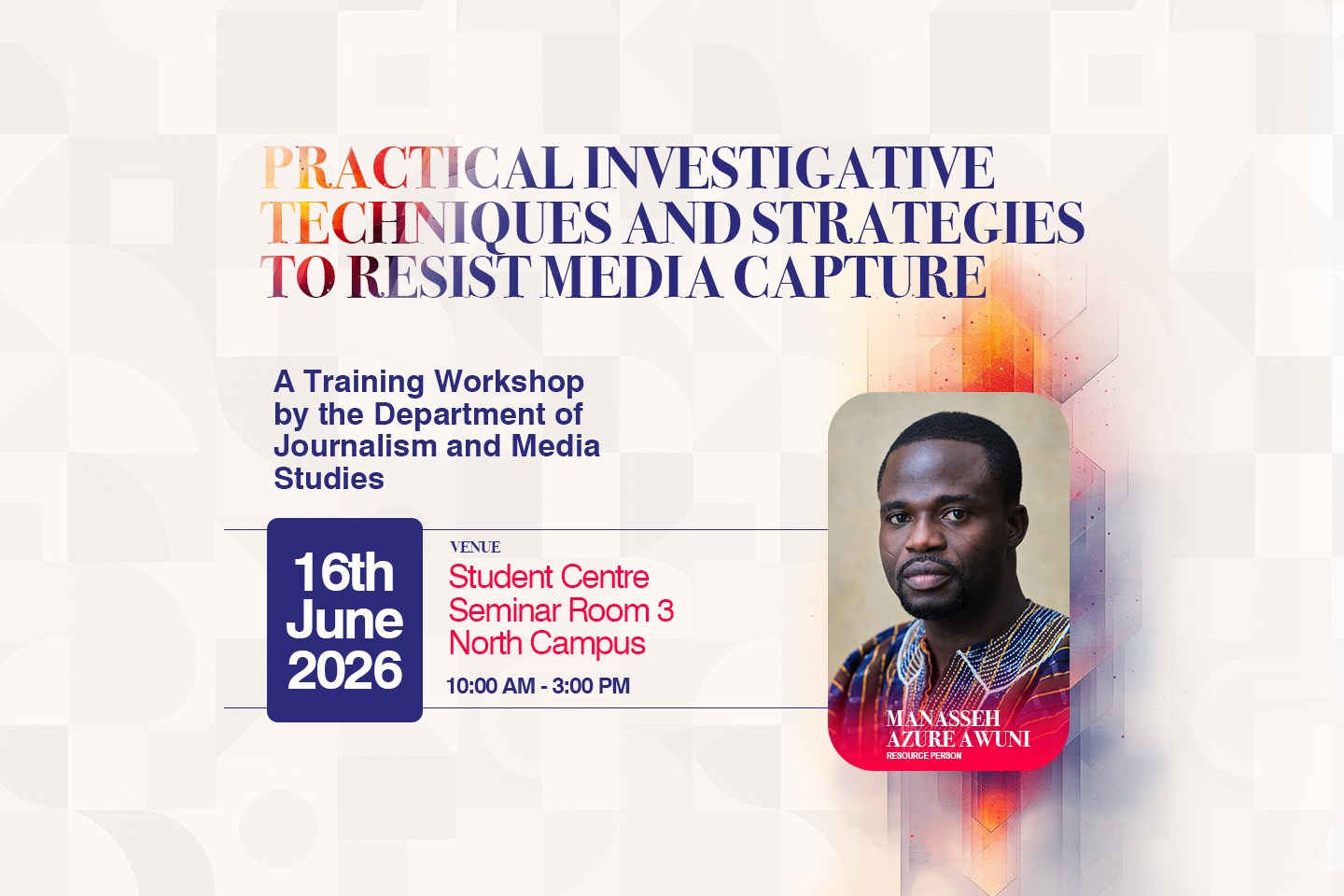 Practical Investigative Techniques and Strategies to Resist Media Capture | DJMS Workshop