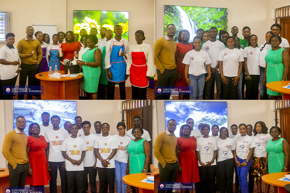 A picture showing students presenting their projects at the Right to Play Centre of Excellence 