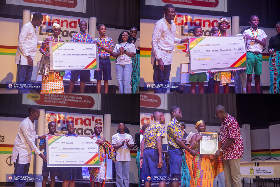 Contestants receiving their prizes and awards