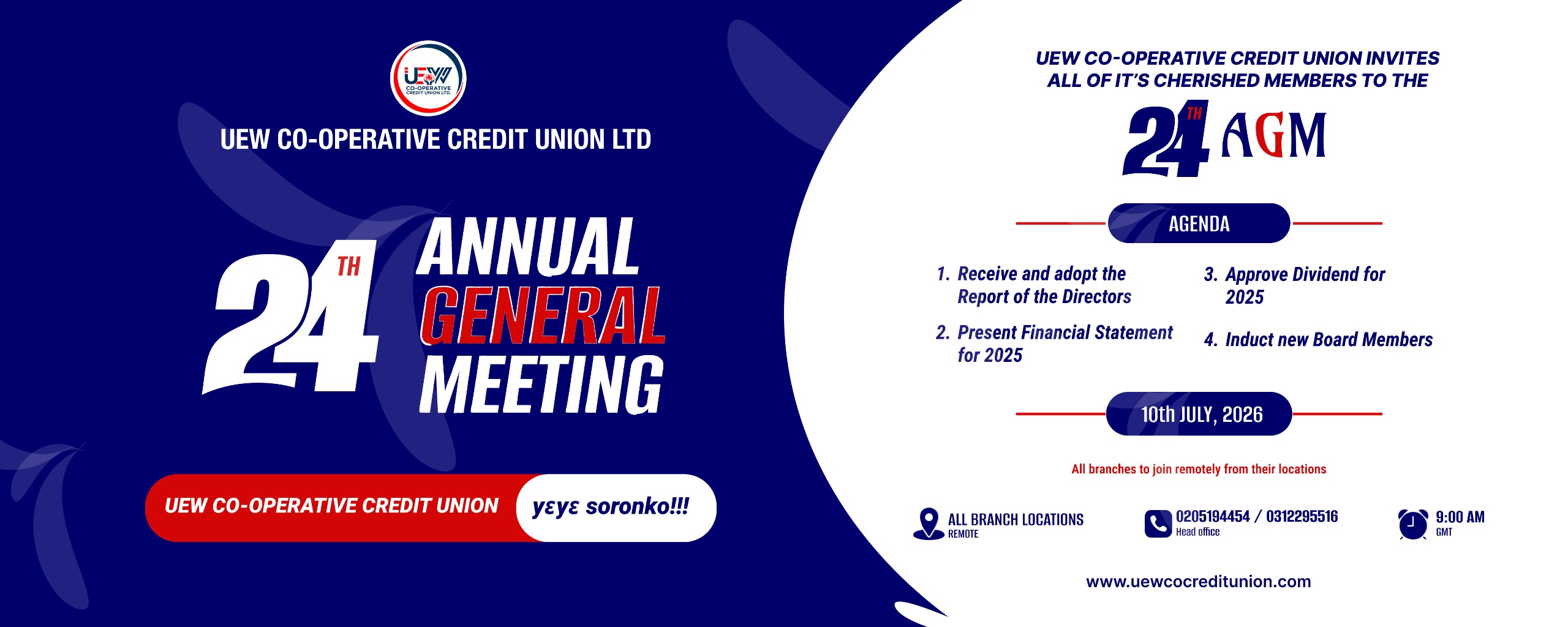 24th Annual General Meeting | UEW Co-operative Credit Union