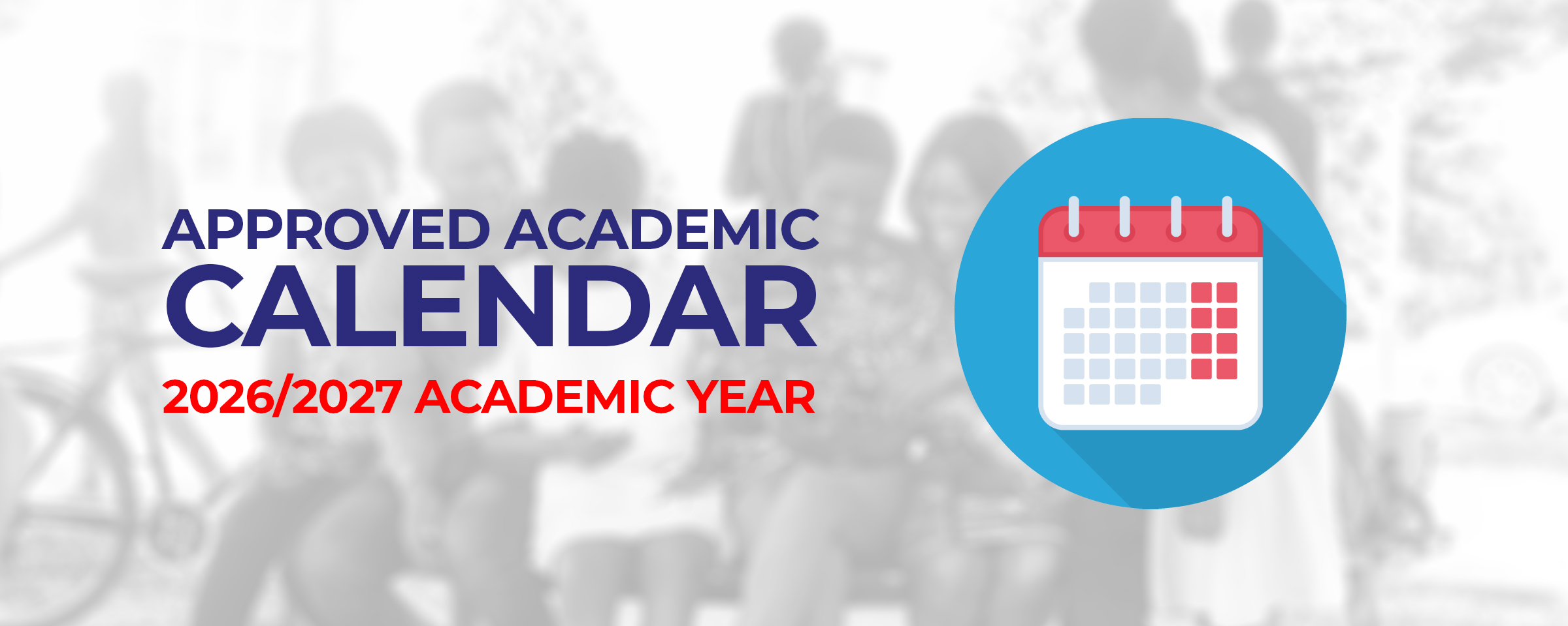 Approved Academic Calendar for 2026/2027 Academic Year