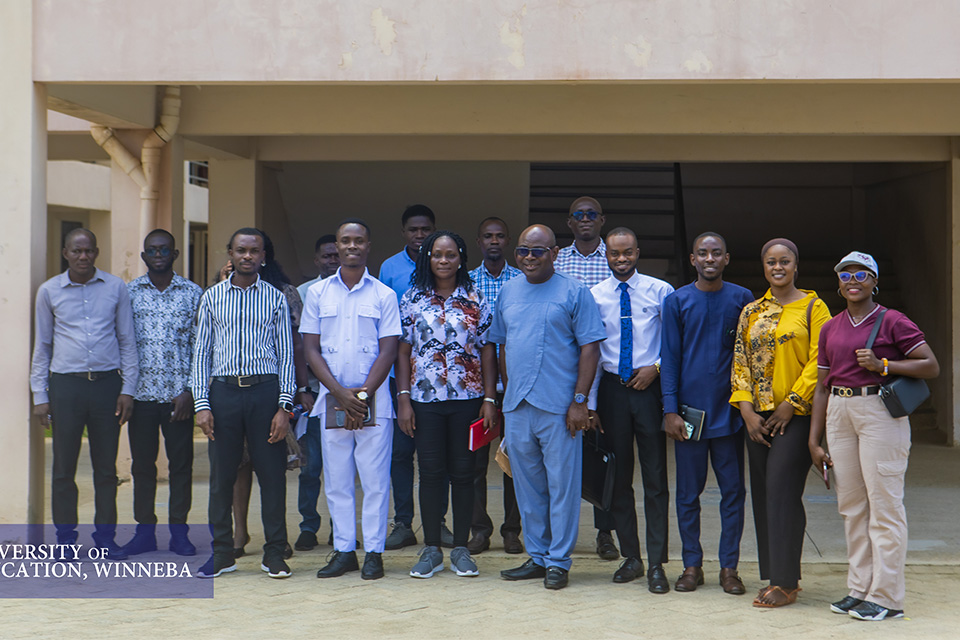 A group picture with students 