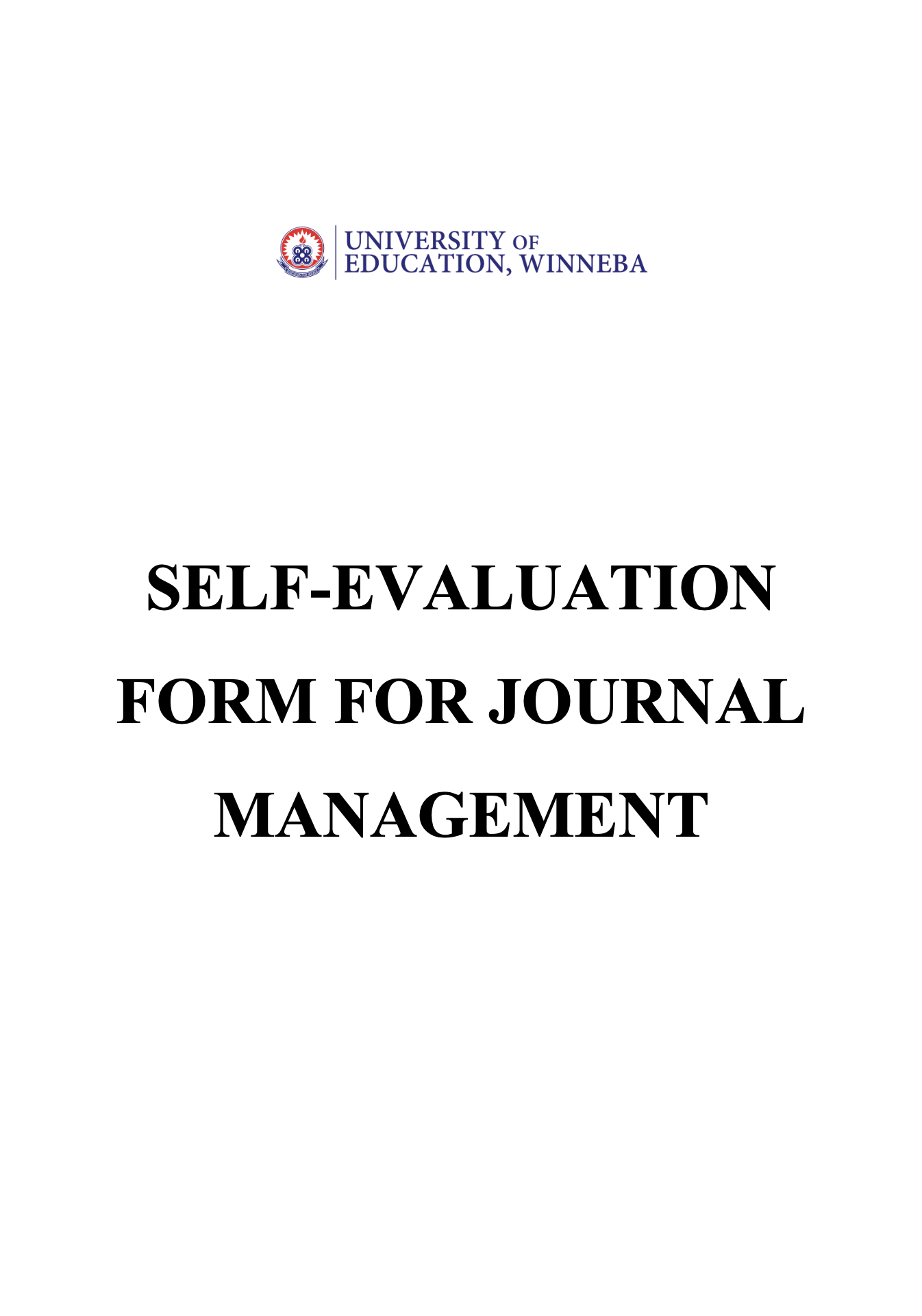 Self-Evaluation Form for Journal Management