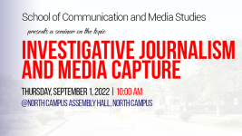 Investigative Journalism and Media Capture | Seminar by School of Communication and Media Studies