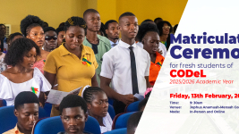 Matriculation Ceremony for Fresh Students of CODeL | 2024/2025 Academic Year