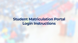 Student Matriculation Portal Login Instructions