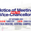 Notice of Meeting with the Vice-Chancellor