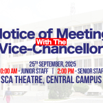 Notice of Meeting with the Vice-Chancellor
