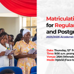 Matriculation Ceremony for Regular Undergraduate and Postgraduate Students | 2025/2026 Academic Year